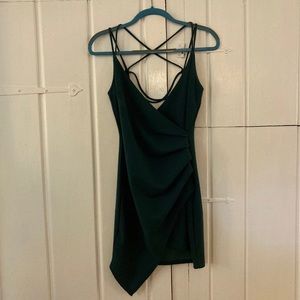 Dark green mini dress